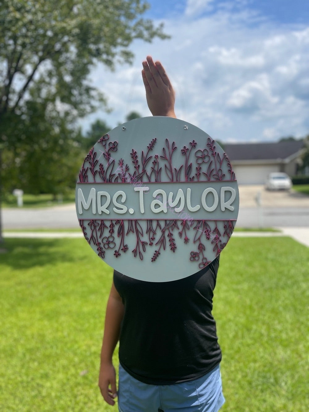 Personalized Flower Door Hanger
