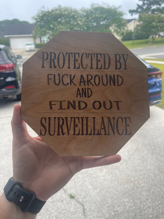 F Around and Find Out Surveillance Sign